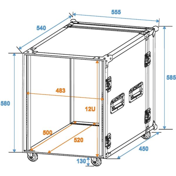ROADINGER Rack Profi 12U 45cm with wheels