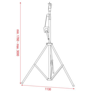 Wind-Up Lightstand 3000mm Carico massimo 20kg