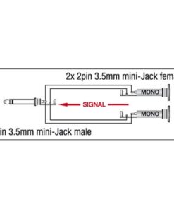 XGA14 - Mini Jack/M mono > 2 x Mini Jack/F
