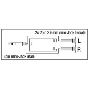 XGA16 - Mini Jack/M stereo > 2 x Mini Jack/F