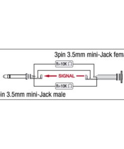 XGA43 - Mini Jack/M mono > Mini Jack/F Inclusi 2 resistori da 10 kilo-Ohm