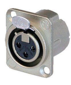 XLR 3p. Chassis Female Contatti in argento, alloggiamento in nichel