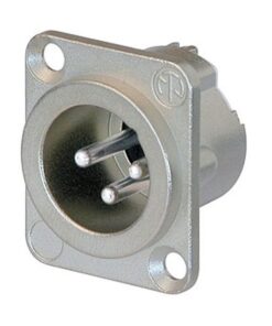 XLR 3p. Chassis Male Contatti in argento, alloggiamento in nichel
