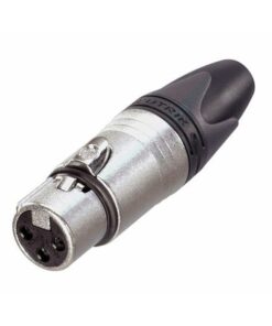 XLR 3p. Connector Female Alloggiamento in metallo nero, contatti in argento