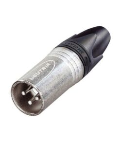 XLR 3p. Connector Male Alloggiamento in metallo nero, contatti in argento