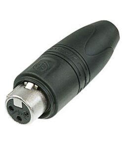 XLR 3p. 'Heavy Duty' IP Connector Female Alloggiamento in metallo nero, contatti in argento