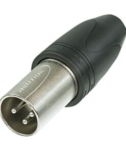 XLR 3p. 'Heavy Duty' IP Connector Male Alloggiamento in metallo nero, contatti in argento