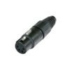 XLR 4p. Connector Female Alloggiamento nero con contatti in argento