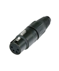 XLR 4p. Connector Female Alloggiamento nero con contatti in argento