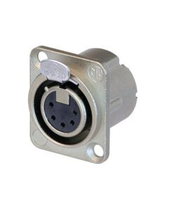 XLR 5p. Chassis Female Contatti in argento, alloggiamento in nichel