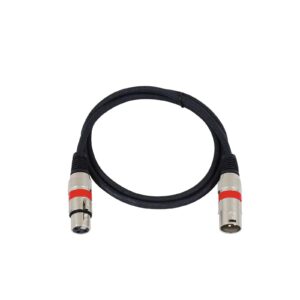 OMNITRONIC XLR cable 3pin 1m bk/rd