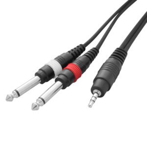 1.5m 3.5mm Stereo Jack - 2 x 6.35mm Mono Jack