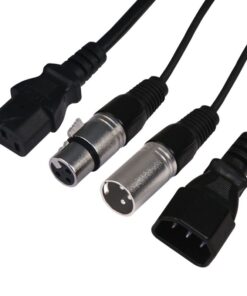 1.5m Combi IEC Male - IEC Female and 3-Pin Male XLR - 3-Pin Female XLR