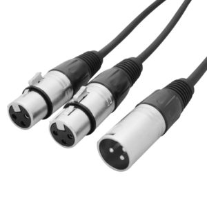 1.5m XLR Male - 2 x XLR Female Cable Lead