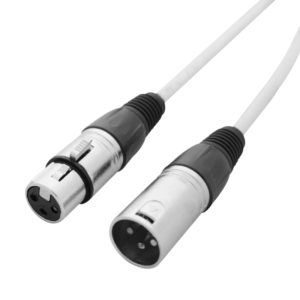 10m 3-Pin Male XLR - 3-Pin Female XLR DMX Cable (White Sheath)