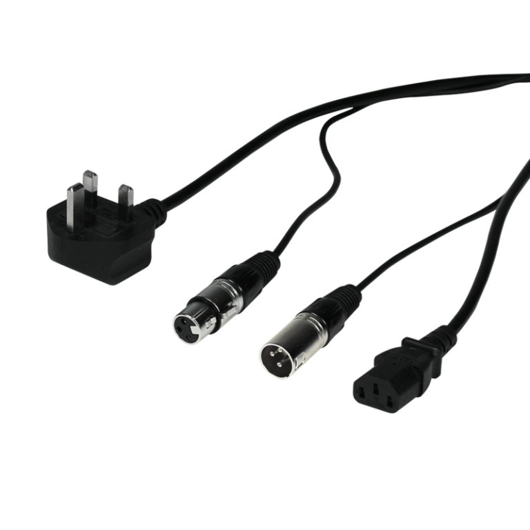 3m Combi UK Plug - IEC Female and 3-Pin Female XLR - 3 Pin Male XLR
