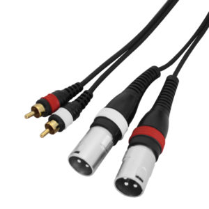 6m 2 x Phono - 2 x XLR Male Cable Lead