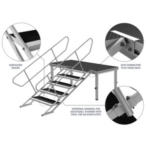GT Stage Deck Adjustable Stair Handrail - Left