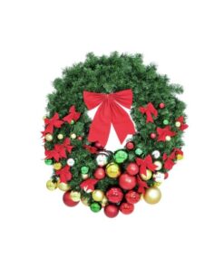EUROPALMS Premium Fir Wreath, decorated, 90cm
