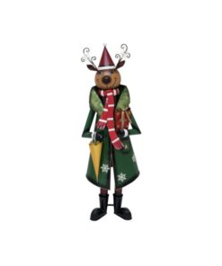 EUROPALMS Reindeer with Coat, Metal, 155cm, green