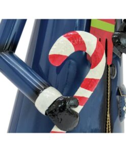 EUROPALMS Snowman with Coat, Metal, 150cm, blue