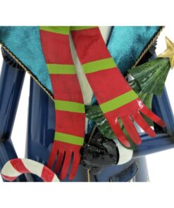 EUROPALMS Snowman with Coat, Metal, 150cm, blue