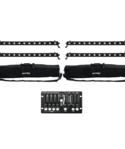 EUROLITE Set 4x LED BAR-12 QCL RGBW + 2x Soft Bags + Controller