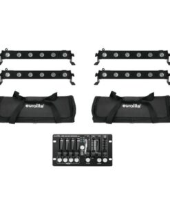 EUROLITE Set 4x LED BAR-6 QCL RGBW + 2x Soft Bag + Controller