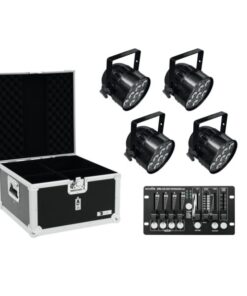EUROLITE Set 4x LED PAR-56 QCL bk + Case + Controller