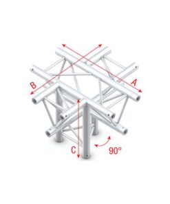 Cross + down 5-way, apex down Taglio a T e giù 5 vie apice giù