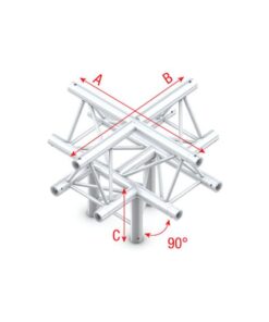 Cross + down 5-way, apex up Taglio a T e giù 5 vie apice su