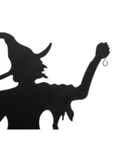 EUROPALMS Silhouette Metal Witch with Broom, 150cm