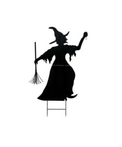 EUROPALMS Silhouette Metal Witch with Broom, 150cm