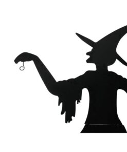 EUROPALMS Slhouette Metal Witch with Broom, 140cm