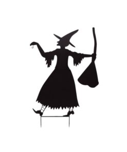 EUROPALMS Slhouette Metal Witch with Broom, 140cm