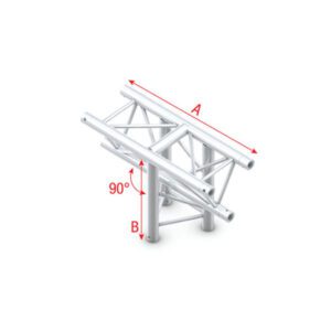 T-Cross vertical 3-way, apex down T-018 taglio a T 90° 3 vie apice giù