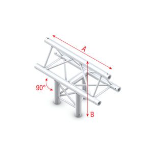 T-Cross vertical 3-way, apex up Taglio a T verticale 3 vie apice su