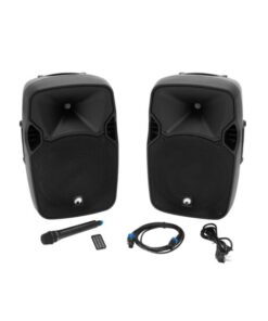 OMNITRONIC XFM-212AP Active 2-Way Speaker Set with Wireless Micr