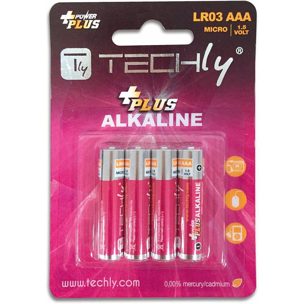 Blister 4 Batterie Power Plus Mini Stilo AAA Alcaline LR03 1.5V