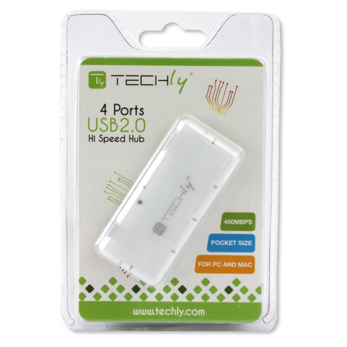 Mini Hub USB Hi Speed 4 Porte Bianco