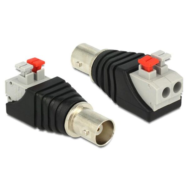 Adattatore BNC Femmina Terminal Block 2 pin con Pulsante