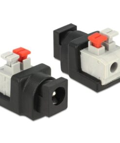 Adattatore DC 2.1x5.5mm Femmina Terminal Block 2 pin con Pulsante
