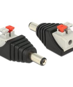Adattatore DC 2.1x5.5mm Maschio Terminal Block 2 pin con Pulsante