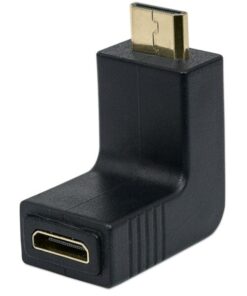 Adattatore HDMI Mini C Femmina a Mini C Maschio Angolato Nero
