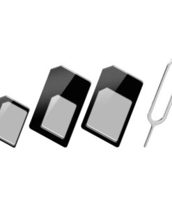 Adattatore Scheda SIM (4 in 1) nano-SIM, Micro-SIM e SIM Nero