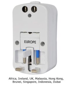 Adattatore Universale da Viaggio da 2A per Prese Elettriche 2 USB