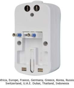 Adattatore Universale da Viaggio da 2A per Prese Elettriche 2 USB