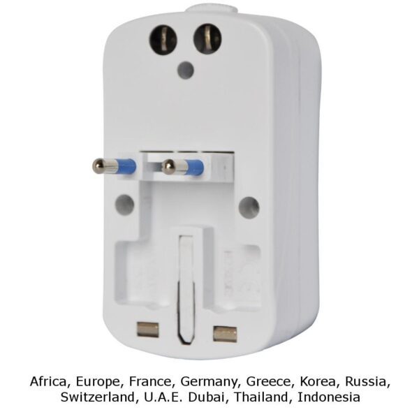 Adattatore Universale da Viaggio da 2A per Prese Elettriche con USB