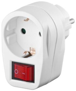 Adattatore con Presa Schuko CEE 7/4 con Interruttore Bianco
