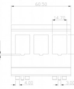 Adattatore per 3 moduli Keystone su barra DIN